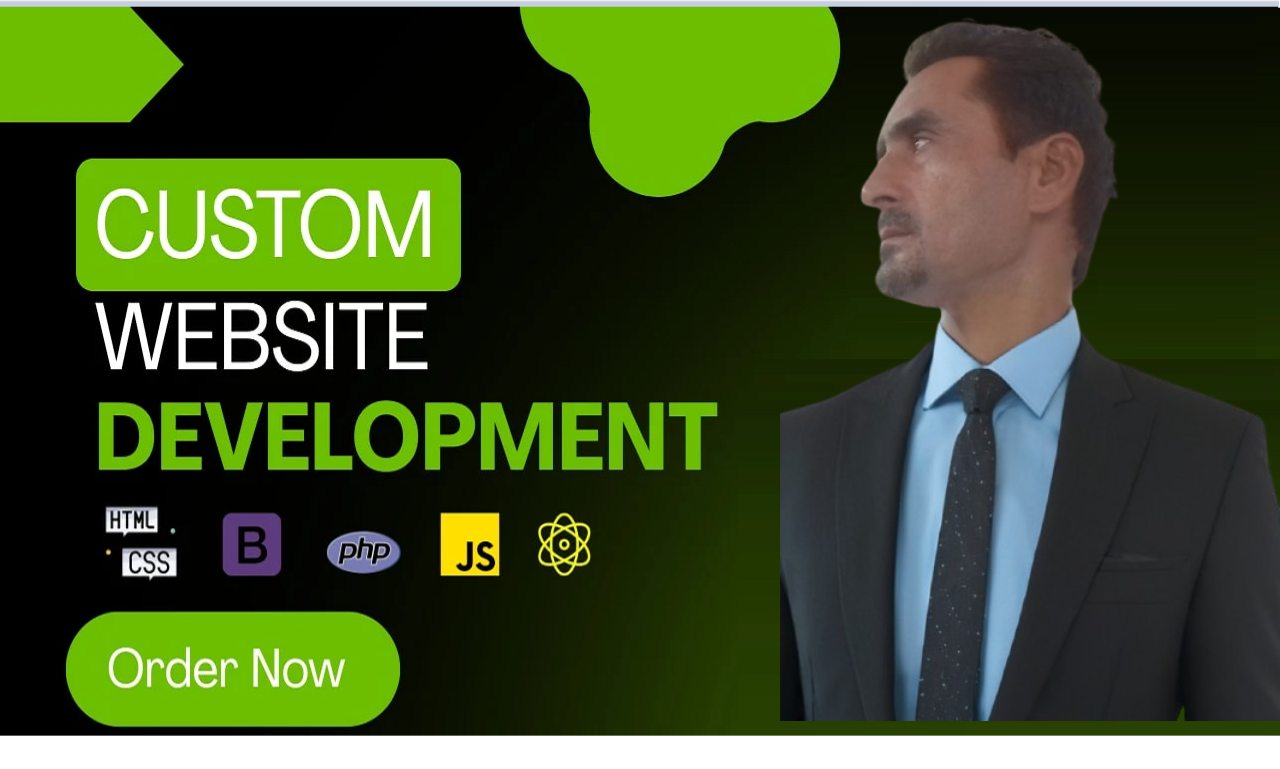 I will design a custom website using HTML CSS javascript and bootstrap